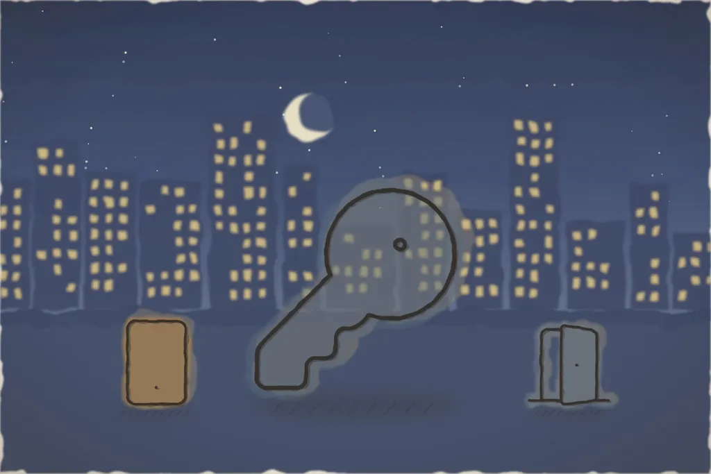 Check-in fără întâlnire, cu cod (ilustrație)