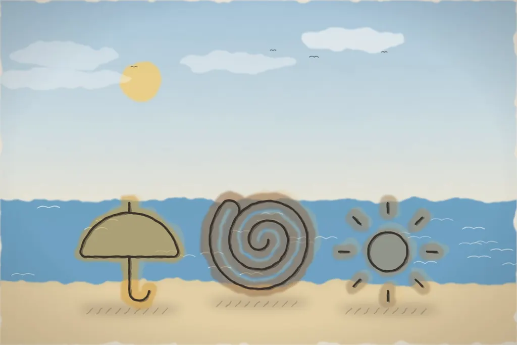 Plaja din Mamaia, peste drum de bloc (ilustrație)